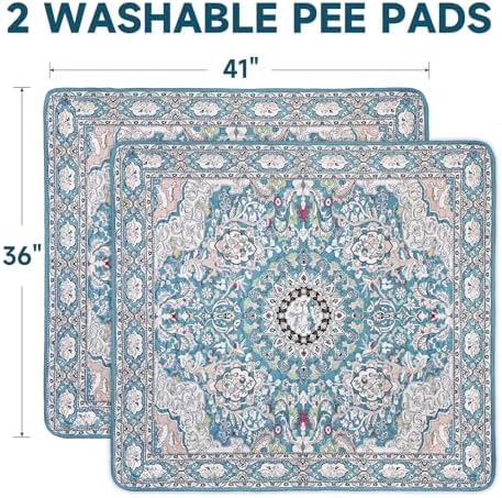 Washable Pee Pads for Dogs 2 Pack, Puppy Pads with Pheromones, 2026 Upgraded PuppyPad 36" x 41" Waterproof Non-Slip Reusable Puppy Pad with Fast Absorbent,Leakproof Whelping Pads for Pet Housebreaking