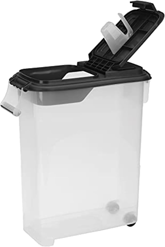 Buddeez Airtight Pet Food Storage Container - 50 QT/50 LB Capacity Dog Food Storage Container - Cat Food Container, Bird Seed Storage Container, Rolling Storage Bin, Air Tight with Handle & Scoop