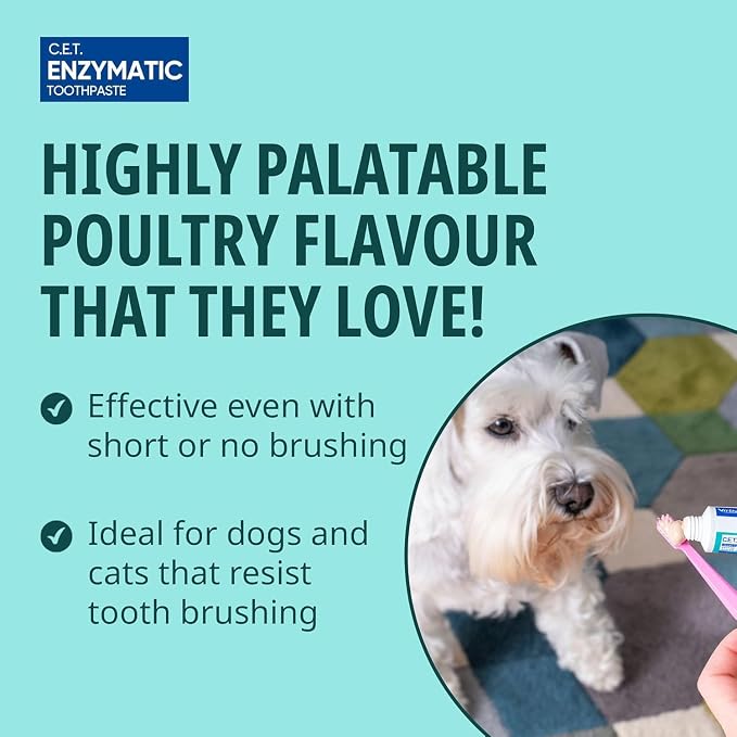 Virbac C.E.T.® Oral Hygiene Kit for Dogs | Poultry-Flavor Toothpaste | Fingerbrush and Pet Toothbrush,(Pack of 2)