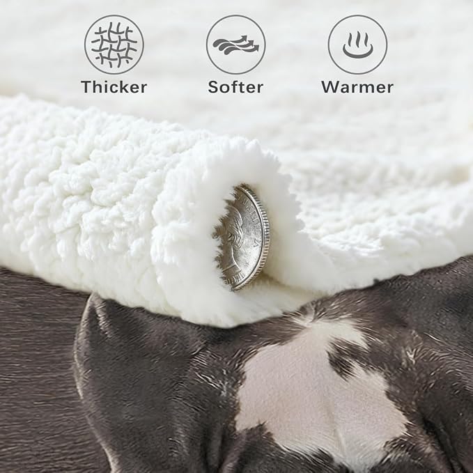 BlessLiving Grey Great Dane Throw Soft Blanket Sherpa Fleece Lined Blanket Pet and Dog Lovers Home Throw Blankets (King, 108x 90 Inches)