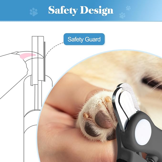 Swihauk Heavy Duty Dog Nail Clippers and Trimmers, Professional Pet Nail Clippers with Nail File for Dogs Cats Small Animal, Claw Clippers with Safety Guard to Prevent Over-Cutting, Gray