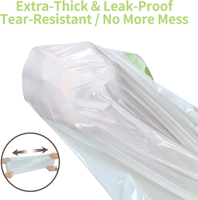 Thickened Extra Large Cat Litter Box Liners 37" x 17", 20 Count Kitty Waste Bags with Drawstring – Heavy Duty Tear-Resistant Waterproof Pre-Separated Cat Litter Pan Liners for Easy Cleanup