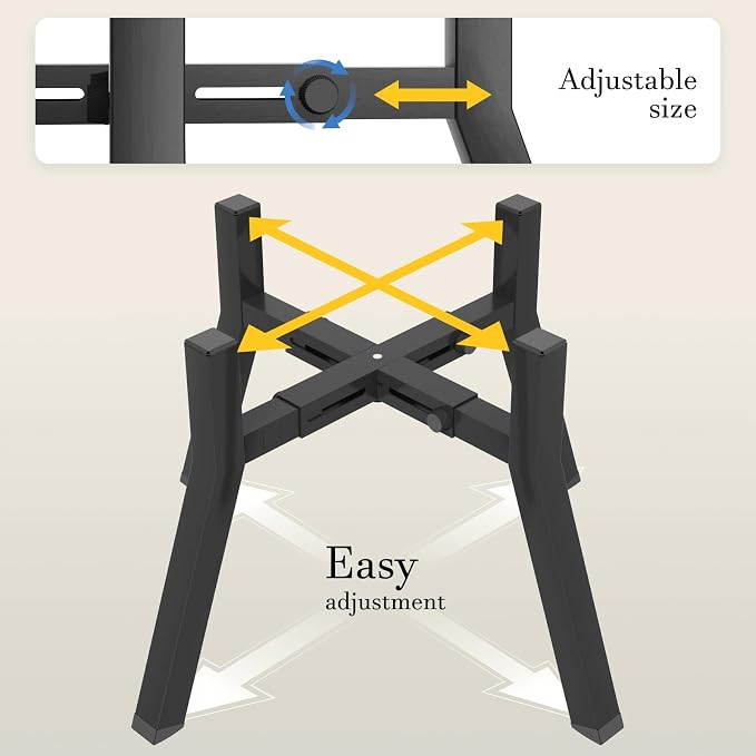 Dog Bowl Stand for Medium & Large Dogs, Adjustable Width 7-10.6" Raised Dog Food Stand, 11 inch Tall Elevated Single Holder, Black (Bowl Not Included)