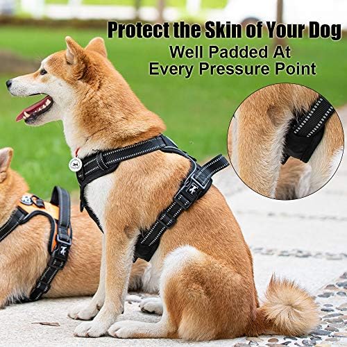 PoyPet No Pull Dog Harness Medium, Reflective Vest with Front Clip & Handle