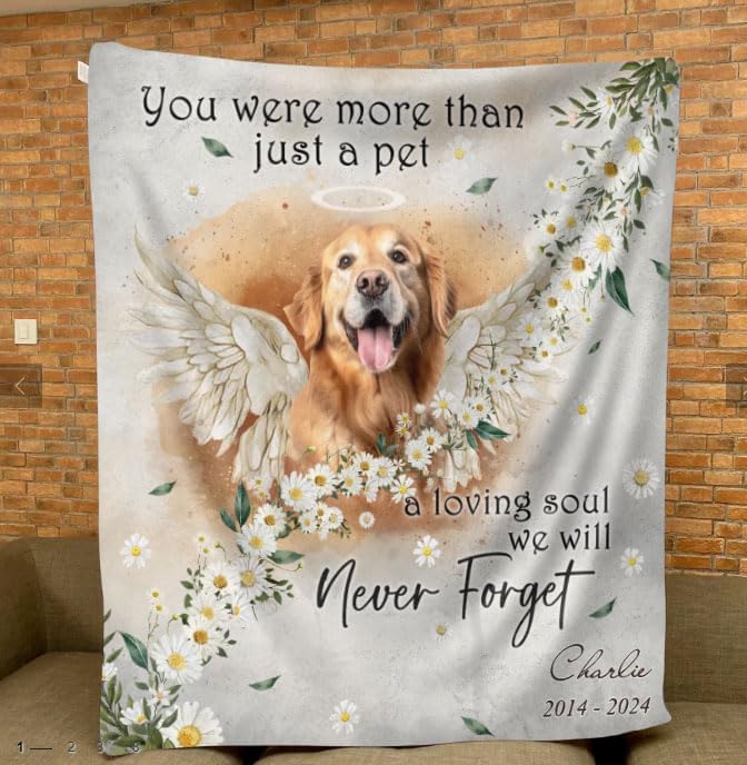 Pamaheart Custom Dog Face Blankets, Personalized Pet Photo Blanket, Fleece Dog Blankets, Customized Photo Throws, Dogs Dad Gifts, Pet Lover Gifts, Memorial Gift /20