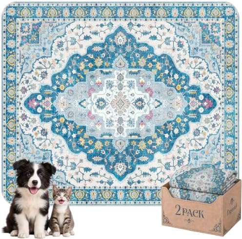 Washable Pee Pads for Dogs,Super Absorbent Reusable Puppy Potty Training Pads,Waterproof,Leak-Proof & Non-Slip Potty Pads for Floor,Whelping,Crates,Bed(Indigo Sky, 31"x36")