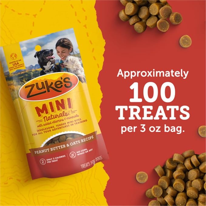 Zuke’s Mini Naturals Dog Training Treats for Dogs, Pet Treats Made with Real Peanut Butter- 16 oz. Bag