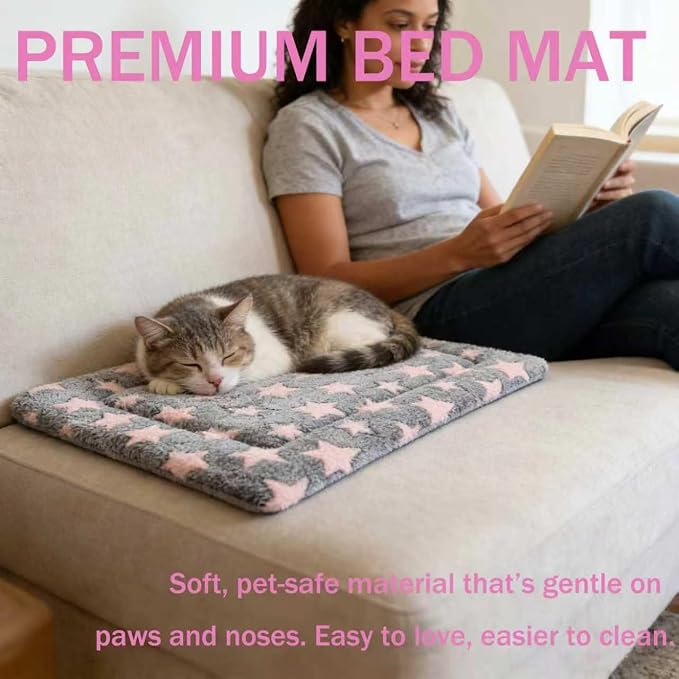 Cat & Dog Bed Mat - Reversible Dog Crate Bed Mats, Soft & Breathable Kennel Pad, Durable Crate Bed for Extra Small Dogs & Cats
