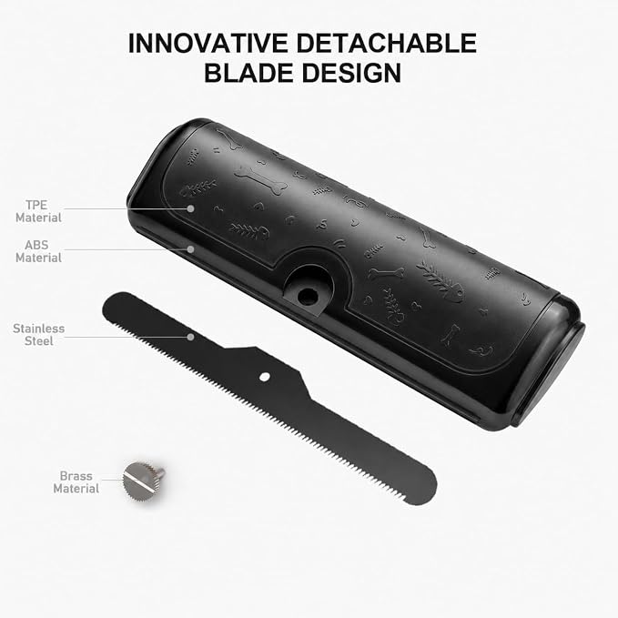 Dog and Cat Deshedding Brush for Short Hair Pets, Black | Metal shedding blade for loose fur, short to medium coats and daily grooming