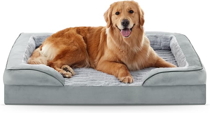 FURTIME Orthopedic Large Dog Bed, XL Waterproof Dog Beds, 42x35x6.5 Supportive Foam Pet Couch Bed with Removable Washable Cover and Nonskid Bottom