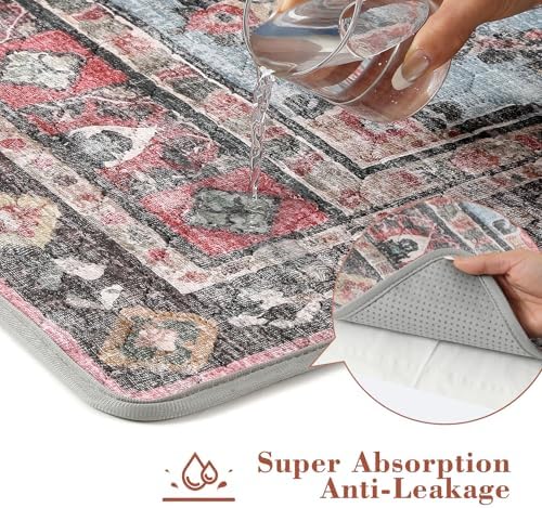 Washable Pee Pads for Dogs, 2 Pack Reusable Puppy Pads Absorbent Training Pads for Dogs Waterproof Dog Mat Non-Slip Whelping Pet Mat (Pink, 24“×18”-2Pack)