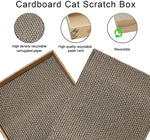 Cat Scratcher Pad Cardboard Scratch Box for Indoor Cats and Kittens
