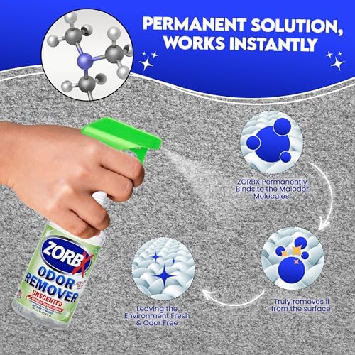 ZORBX Unscented Odor Remover Spray Set, 2+16+32 Oz, Hospital-Grade