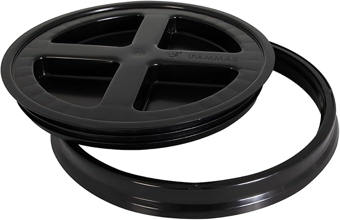 Gamma2 Seal Lid Black | Food-Safe | For 3.5-7 Gallon Buckets | BPA-Free | Pack of 12
