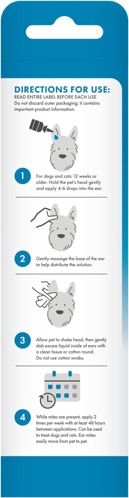 TropiClean HomeVet Ear Mite Treatment for Dogs & Cats, Made in USA, 2oz