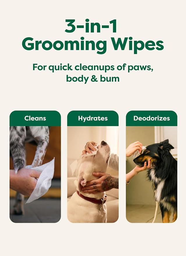 Earth Rated Dog Wipes for Paws & Butt, Deodorizing, Lavender, 200ct | Hypoallergenic, 3-in-1 Cleaning and Hydrating, for Grooming Paws, Body and Butt