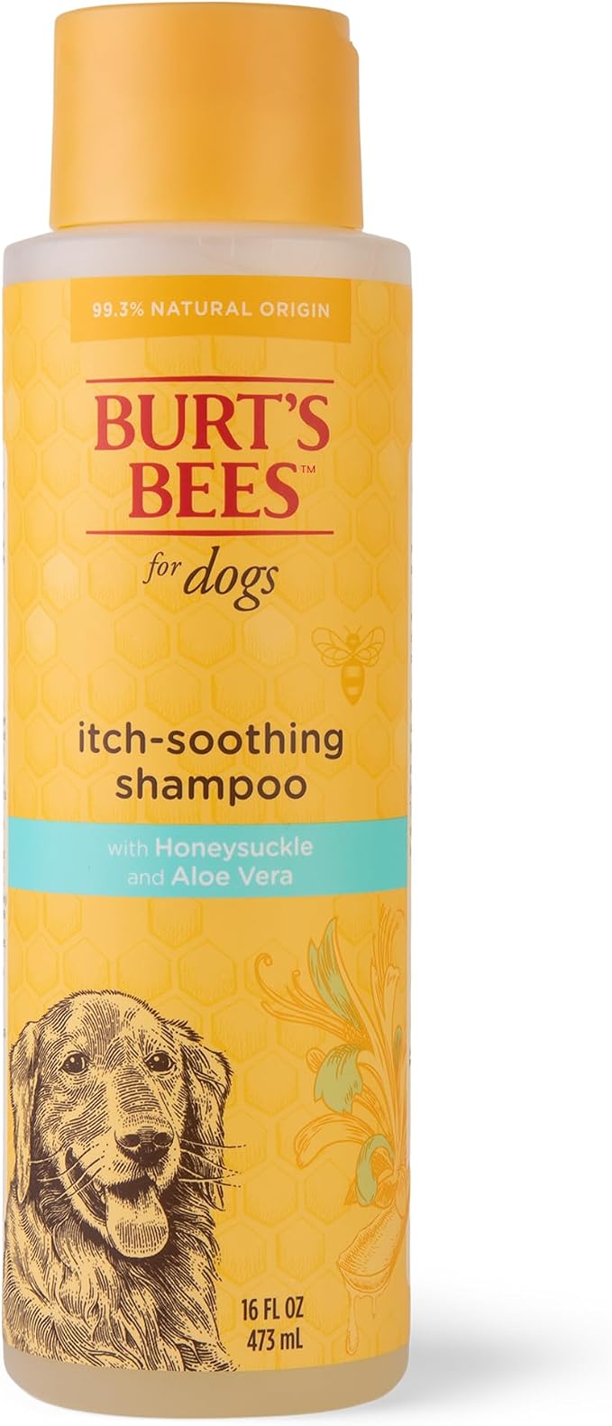 Burts Bees for Pets Itch Soothing Dog Shampoo, Honeysuckle, 16 Fl Oz, 6-Pk | Honeysuckle and aloe, pH-balanced formula, 95%+ natural origin, no sulfates or fragrances