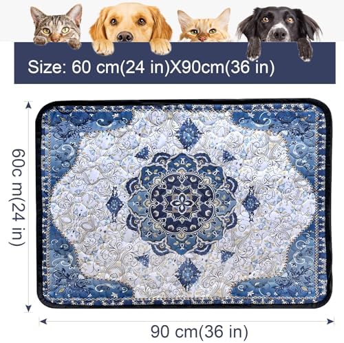 Washable Puppy Dog Pee Pad, 2 Pack Reusable Pee Pads for Dogs, Super Absorbent Leakproof Dog Pads Training Pads with Bohemia Patterns for Potty Training, Incontinence, 24” x 36”