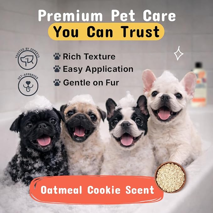 Pets are Kids Premium Oatmeal Shampoo for Itch Relief & Shiny Coat, 17 oz | Natural Itch Relief, Dry Skin Soother, Hydrated & Shiny Coat, with Aloe, Coconut & Baking Soda, Hypoallergenic, For Dogs