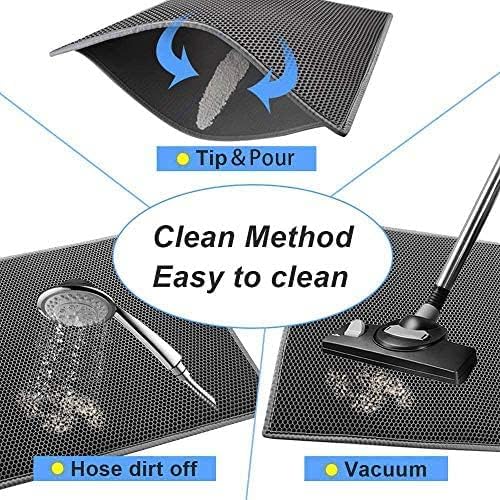 Bulkniu Cat Litter Mat, 24"x30", Waterproof, Durable & Easy to Clean, Grey