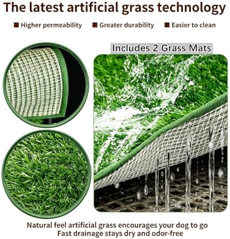 Artificial Grass for Dog Potty, Hemmed Edge Grass Patch for Puppy Training