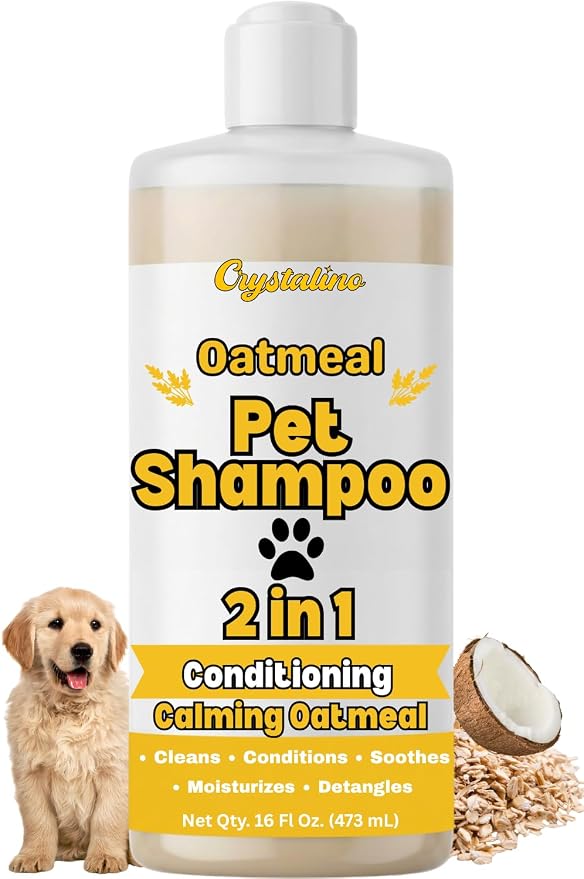 Oatmeal Dog Shampoo for Itchy Skin, Oatmeal Dog Shampoo Sensitive Skin,16oz | Moisturizing Natural Dog Shampoo, Shampoo and Conditioner