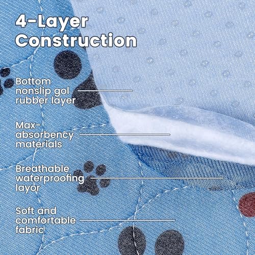 Washable Pee Pads for Dogs,2 Pack Extra Large 36"x54" Super Absorbent Reusable Puppy Pads,Non-Slip 100% Waterproof Dog Pee Pads,Pet Training Pads for Couch, Crate,Potty Training,Floor