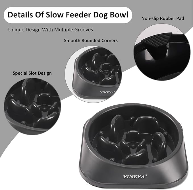 YINEYA Slow Feeder Dog Bowls, Pet Supplies that Slow Down Eating, Pet Food Bowls, Maze Dog Puzzle Feeder for Medium Breed | Dog Food Bowl Slow Down Eating Prevents Bloat, Promotes Healthy Digestion, Puzzle Feeder Interactive Makes Meal Time Fun