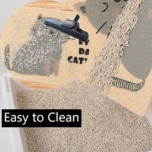 Cat Litter Mat Trap, Pet Food Catching Placemat, Super Cute Easy to Clean 24"×16" Large Durable for Cats and Dogs - Everyday is Catyrday
