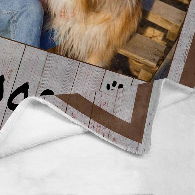 Artsadd Custom Memorial Blanket with Photos and Name-in Loving Memory Gifts Personalized for Loved Ones Lost-Remembrance Blankets for Dogs Cats Pets Lover-Brown