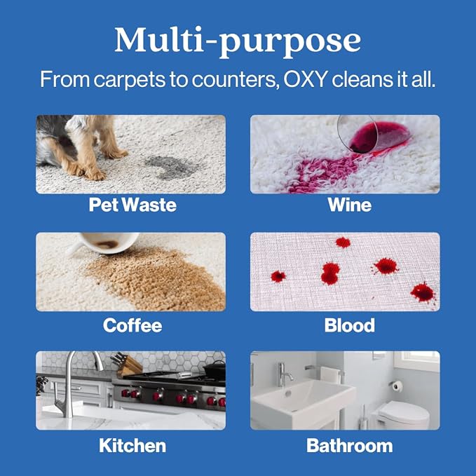 Oxy Pet Carpet Cleaner Spray | Pet Stain Remover for Pet Urine, Cat Pee, Dog Poop | Deep Spot Treating Action on Carpeting, Upholstery, Laundry, Pet Beds & More (32 Fl Oz)