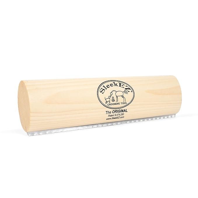 SleekEZ 10 Inch Horse Brush – Patented Horse Shedding Blade Made in USA - Removes Loose Hair & Undercoat - Deshedding Tool for Donkeys, Cows & Large Animals - Helps Reduce Seasonal Shedding