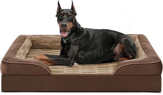 FURTIME Orthopedic Extra Large Dog Bed, Waterproof Dog Beds, 48x35x6.5 Supportive Foam Pet Couch Bed with Removable Washable Cover and Nonskid Bottom