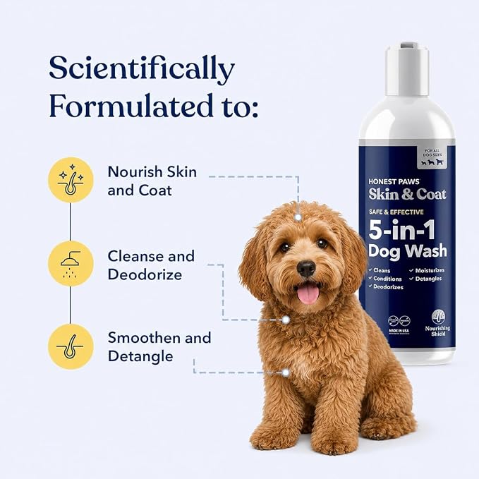 Dog Shampoo and Conditioner, Itchy Skin Relief, Sensitive Skin, Smelly Dogs | Oatmeal Shampoo for Dogs, Puppy Shampoo and Conditioner, Dog Wash for Allergies, Anti Itch, Natural Deodorizing Pet Shampoo