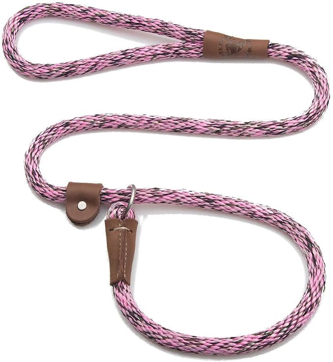 Mendota Pet Slip Leash - Dog Lead and Collar Combo - Made in The USA - Pink Camo, 1/2 in x 4 ft - for Large Breeds