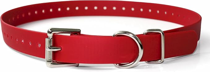 Educator 1-Inch Dog Training Collar Strap – ONLY Fits FE-580, ET-800 & UL-1200 Receivers – NOT Compatible with Mini Educator (ET-300/ET-400) – Durable Biothane Collar, Red