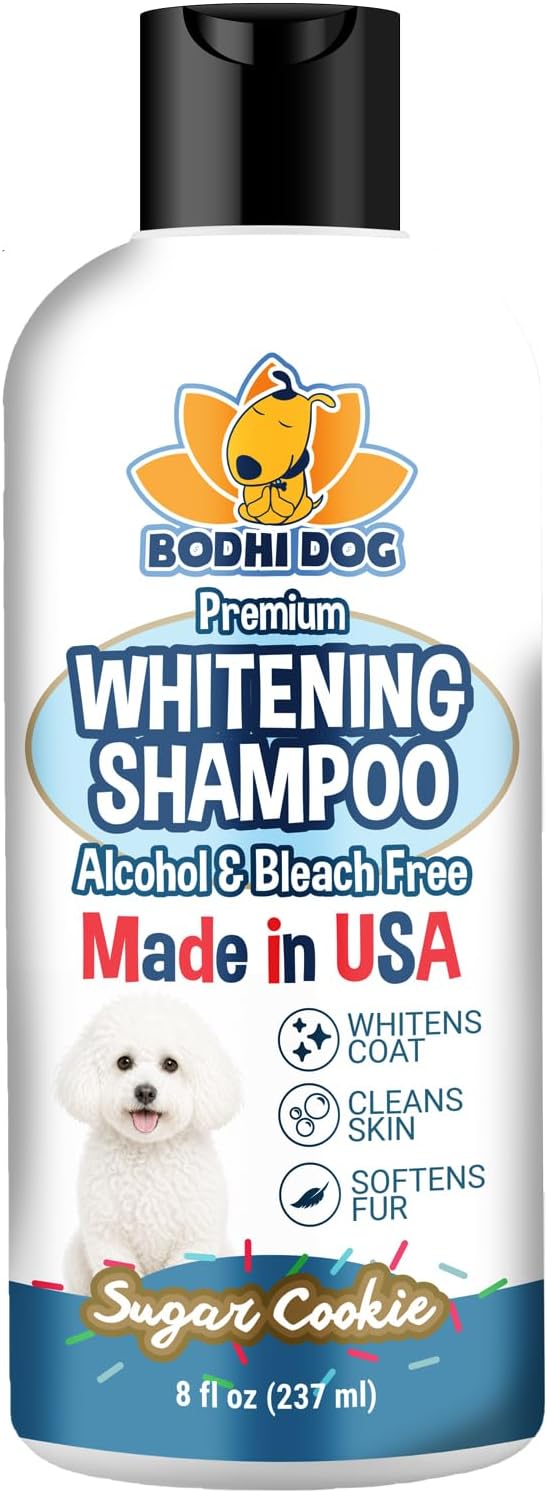 Bodhi Dog Amazing White Shampoo for Dogs - Brightens White & Light Coats - Plant-Based - Made with Natural Ingredients -Safe & Effective for All Breeds - Gentle & Cruelty-Free - Made in USA (8 Fl Oz)