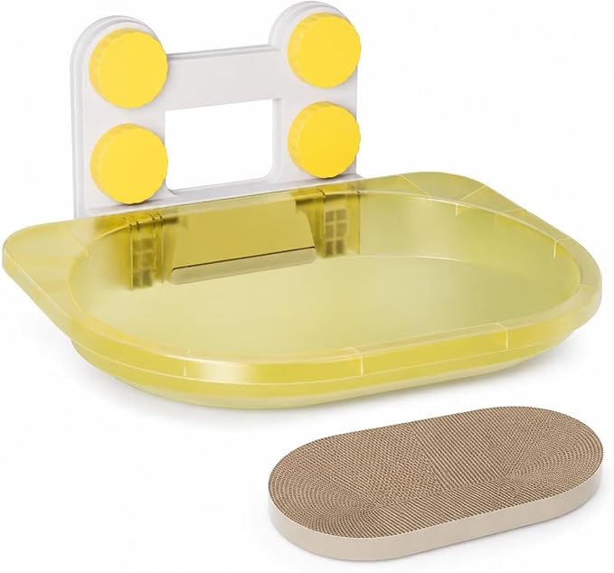 Suction Window Perch for s Window Seat - for Pets | for Lounging, Transparent Yellow, Style to 4