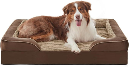 FURTIME Orthopedic Dog Bed for Medium Size Dog, Waterproof Dog Beds, 35x25x6.5 Supportive Foam Pet Couch Bed with Removable Washable Cover and Nonskid Bottom