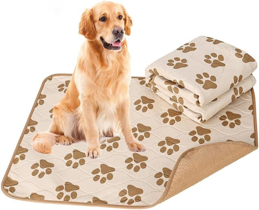 Washable Pee Pads for Dogs | 24"x34" Reusable Puppy Pads | Absorbent Pet Travel Pad | Anti-Slip Waterproof Pet Training Mats with Absorbency for Puppies & Elderly Dogs (L)