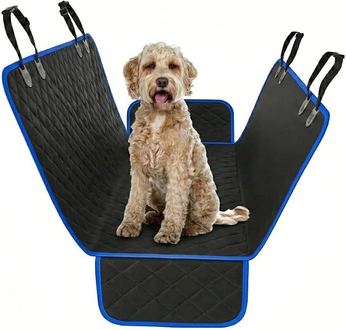 Active Pets Blue Standard Dog Car Hammock Back Seat Cover, Waterproof Backseat Cover Protector for Truck Bench Rear of Sedans or SUVs, Essential Pet Supplies Vacuum or Wipe Clean, Machine Washable