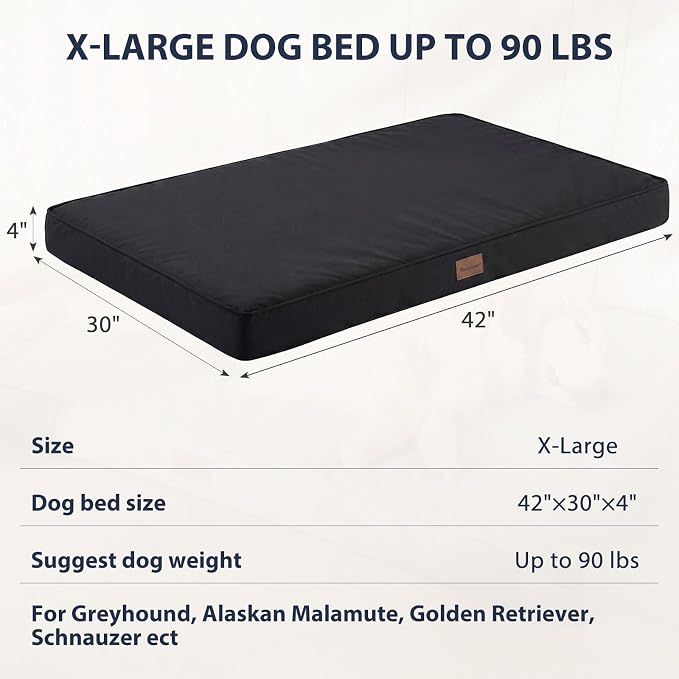 BFPETHOME Outdoor Waterproof Dog Bed for Large Dogs, Washable Cover, 42" | Outdoor & Indoor Use, Waterproof, For Medium, Large, Extra Large Dogs, Orthopedic, Egg Crate Foam, Up to 90 lbs