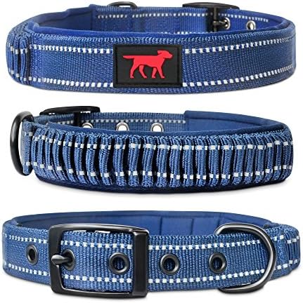 Tuff Pupper Heavy Duty Dog Collar with Handle | Ballistic Nylon Heavy Duty Collar | Padded Reflective Dog Collar with Adjustable Stainless Steel Hardware | Convenient Sizing for All Breeds