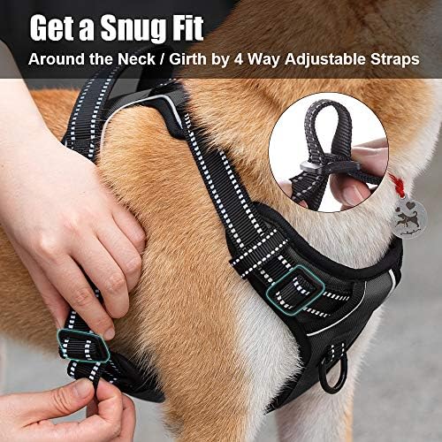 PoyPet No Pull Dog Harness Small, Reflective Vest with Front Clip & Handle