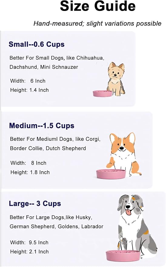 LE TAUCI Slow Feeder Dog Bowls Ceramic, 1.5 Cups Dog Food Bowl, Puppy Slow Feeder Dish for Fast Eaters,Pink Bloom