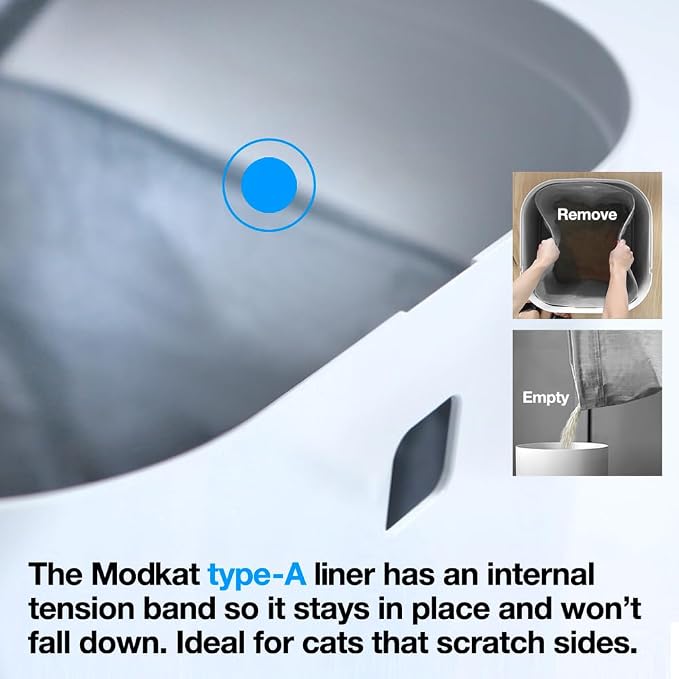 Modkat Cat Litter Box Liners (3-Pack) - Liner Type A -Durable, Tear & Leak Resistant, Secure Fit, Easy to Clean, Unscented