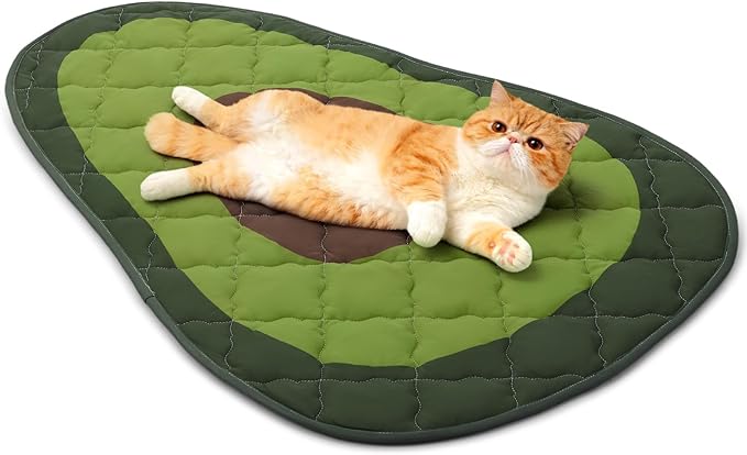 LOOBANI Dog Cooling Mat 28"x40"- Cute Avocado Design Cooling Mat for Dogs (Cool & Warm Side), Waterproof Self-Cooling Mat for Crate, Floor, Car for Small Dogs, Cats, Pet Green 28x40 in