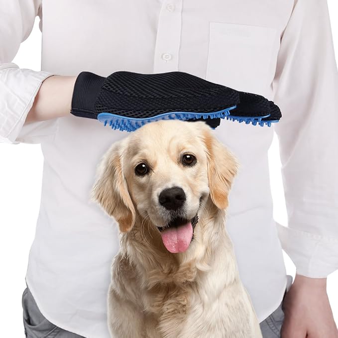 Pet Grooming Gloves 1 Pair Deshedding Mitt for Dogs Cats Bath Massage