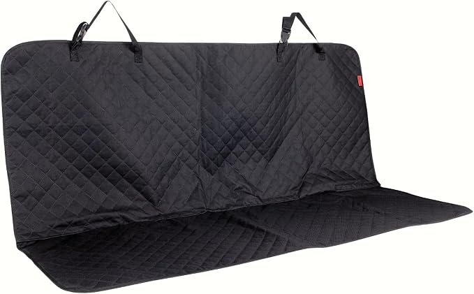 Kaiphy Dog Car Seat Cover, Back Seat Cover for Dogs Pet Car Seat Protector Waterproof Bench Car Seat Cover, Non-Slip Rear Seat Cover with 4 Safety Belt Openings for Safe Travel, Fits Cars Trucks SUVs