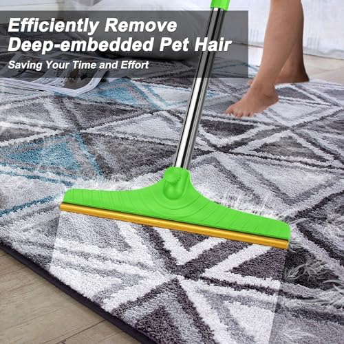 B-Land Carpet Rake for Pet Hair Removal, Green